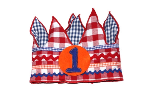 Verjaardagskroon rood/blauw/oranje   1